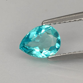Apatita Azul claro Natural 0.79ct, Formato de pêra, VS