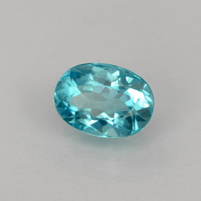 Apatita azul natural 0,98ct, corte oval, VS-SI