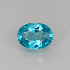 Apatita azul natural 0,99ct, corte oval, VS