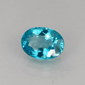 Apatita azul natural 0,99ct, corte oval, VS
