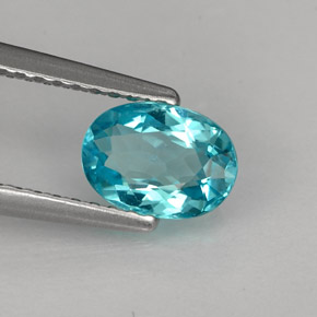 Apatita azul natural 0,88ct, corte oval, VS
