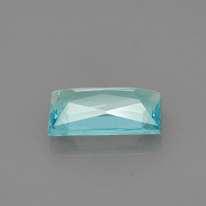 Apatita azul natural 1,40ct, baguete, VS