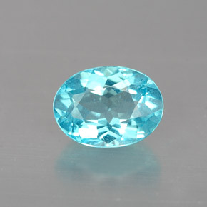 Apatita azul natural 0,96ct, corte oval, VS