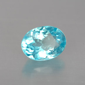 Apatita azul natural 0,96ct, corte oval, VS