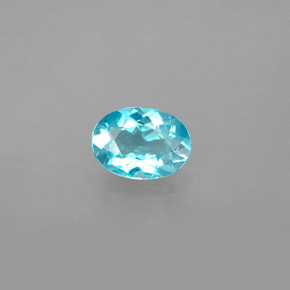 Apatita azul natural 0,84ct, corte oval, VS