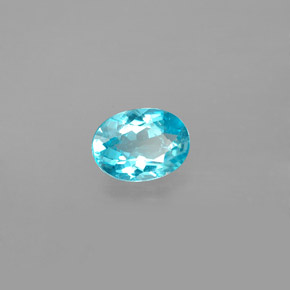 Apatita azul natural 0,84ct, corte oval, VS