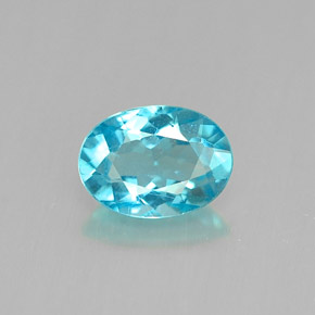 Apatita azul natural 0,88ct, corte oval, VS