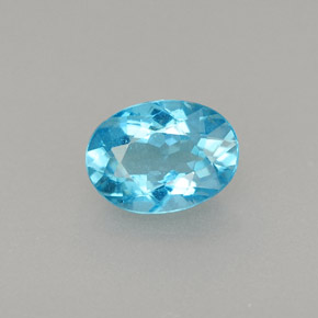Apatita azul natural 0,86ct, corte oval, VS