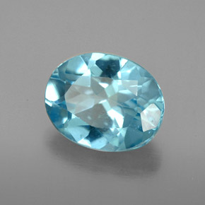 Apatita azul natural 3,25ct, corte oval, VS