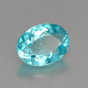 Apatita azul natural 1,26ct, corte oval, VVS-VS