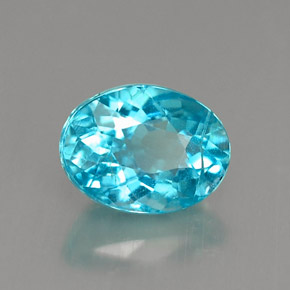 Apatita azul natural 1,22ct, corte oval, VS