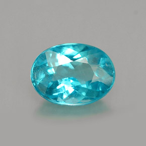 Apatita azul natural 1,01ct, corte oval, VS