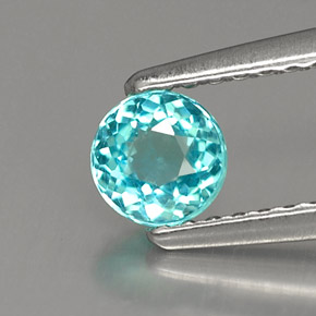 Apatita azul natural 0,43ct, corte redondo, VVS-VS