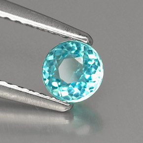Apatita azul natural 0,43ct, corte redondo, VVS-VS