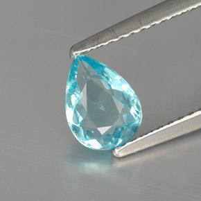 Apatita azul natural 0,75ct, formato de pêra, VVS-VS