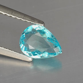 Apatita azul natural 0,75ct, formato de pêra, VVS-VS