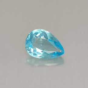 Apatita azul natural 0,67ct, formato de pêra, VVS-VS