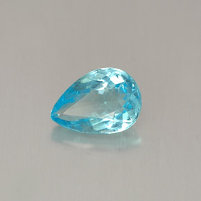 Apatita azul natural 0,67ct, formato de pêra, VVS-VS