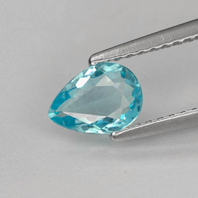 Apatita Azul claro Natural 0.67ct, Formato de pêra, VS