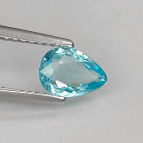 Apatita Azul claro Natural 0.67ct, Formato de pêra, VS