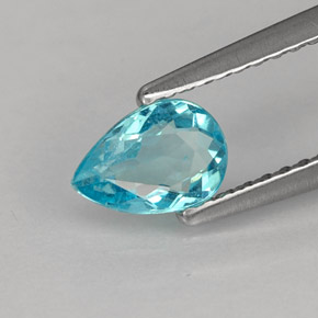 Apatita azul natural 0,57ct, formato de pêra, VS