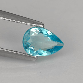 Apatita azul natural 0,57ct, formato de pêra, VS