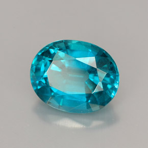 Apatita azul natural 2,94ct, corte oval, VS