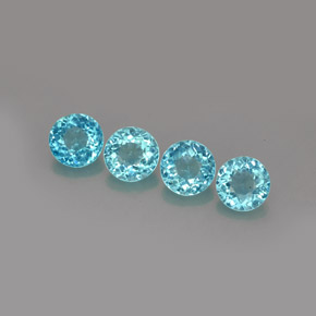 Pedras preciosas de apatita azul natural de  ct, corte redondo, VS
