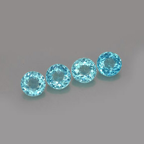 Pedras preciosas de apatita azul natural de  ct, corte redondo, VS
