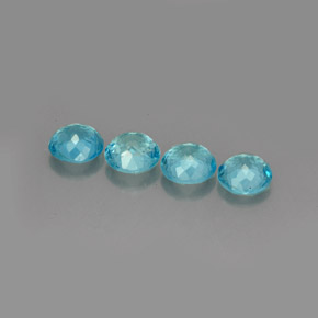 Pedras preciosas de apatita azul natural de  ct, corte redondo, VS