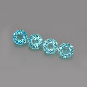 Pedras preciosas de apatita azul natural de  ct, corte redondo, VS