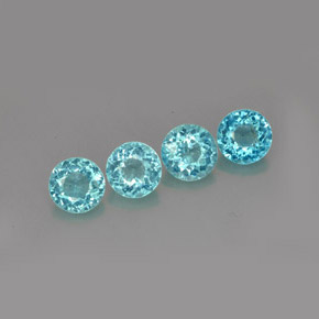 Pedras preciosas de apatita azul natural de  ct, corte redondo, VS