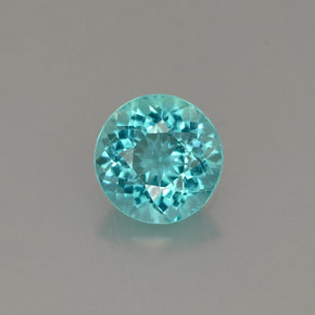 Apatita azul claro natural 0,79ct, corte redondo, VVS-VS