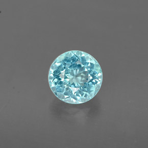 Apatita azul natural 0,73ct, corte redondo, VS