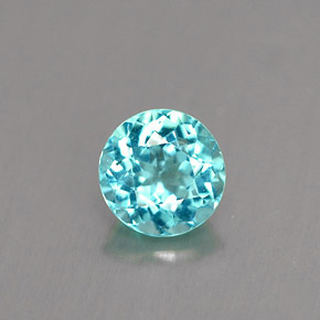 Apatita azul natural 0,60ct, corte redondo, VS