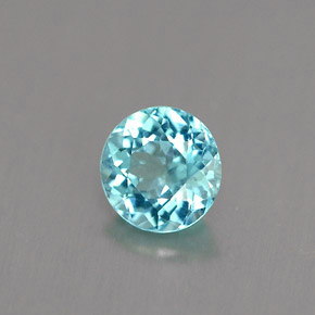 Apatita azul natural 0,60ct, corte redondo, VS
