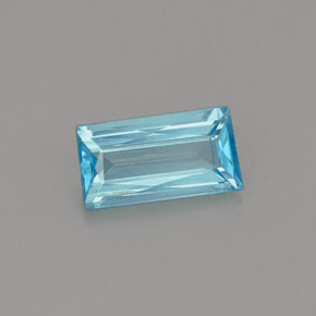 Apatita azul natural 0,67ct, baguete, VS