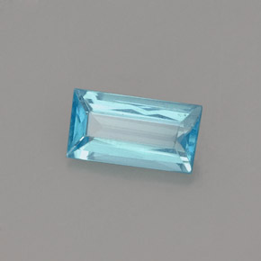 Apatita azul natural 0,67ct, baguete, VS