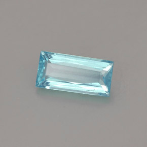 Apatita azul natural 1,08ct, baguete, VS