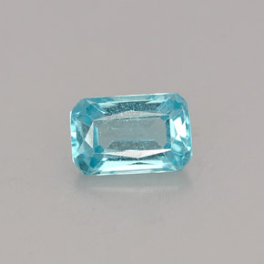 Apatita azul natural 0,76ct, corte esmeralda, VS