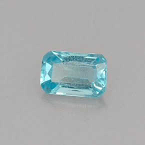 Apatita azul natural 0,76ct, corte esmeralda, VS