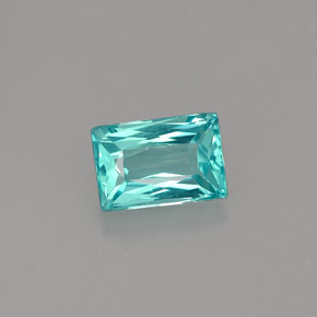 Apatita azul natural 1,04ct, baguete, VS