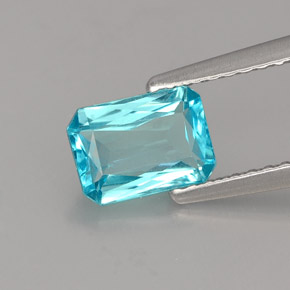 Apatita azul natural 1,02ct, corte esmeralda, VS