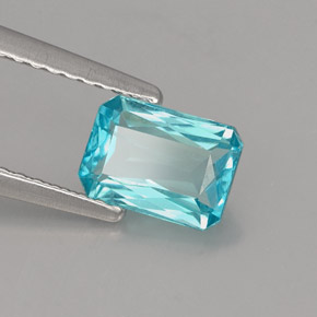 Apatita azul natural 1,02ct, corte esmeralda, VS