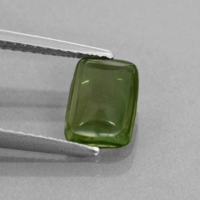 Apatita verde natural 1,21ct, almofada cortada, transparente