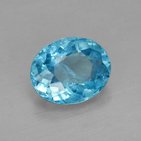 Apatita azul natural 1,56ct, corte oval, SI