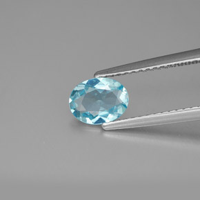 Apatita azul natural 0,72ct, corte oval, VVS-VS