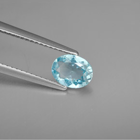 Apatita azul natural 0,72ct, corte oval, VVS-VS
