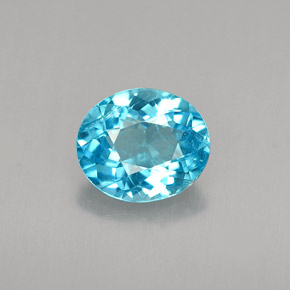 Apatita azul natural 1,02ct, corte oval, VS