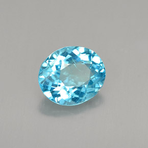 Apatita azul natural 1,02ct, corte oval, VS